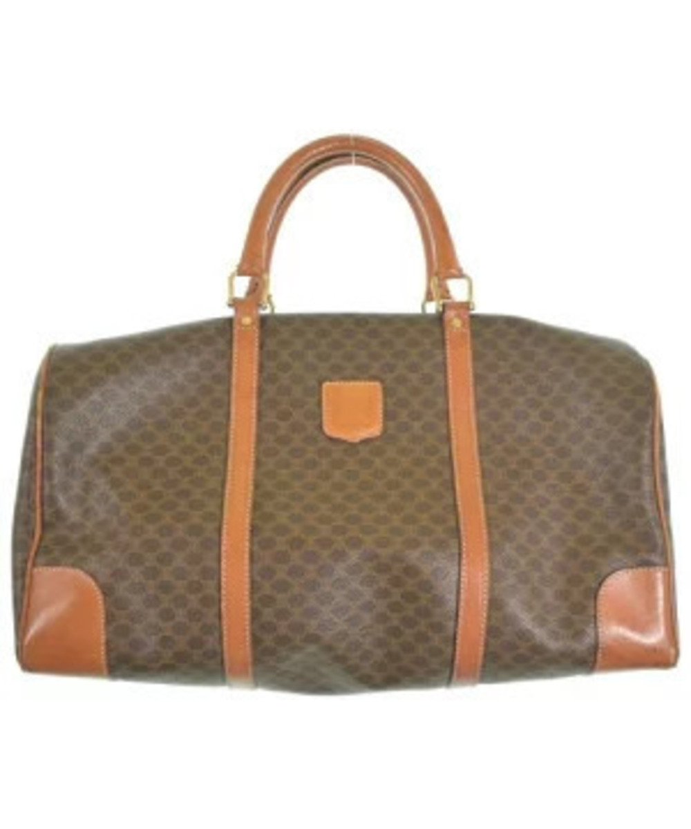 Celine Boston Macadam Bag Brown x Beige Cream All over